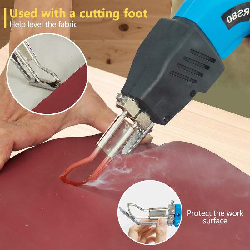 kseagletool Hot knife Fabric Cutter, Electric Hot Knife Cutting Tool for Rope 80W Air Cooled Fabric Rope Cutter, Nylon Fabric, Cable, Canvas, Plastic Pipe, Clothing, Banners, Webbing (80W) - Image 2